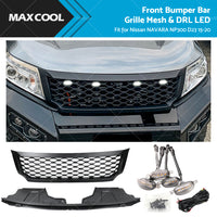 {{ Black Bumper Bar Grille Mesh  and  LED Light Fits for Nissan NAVARA NP300 D23 15-20 }} - Buy Car Parts Online at {{ Kaka Auto Parts }}.