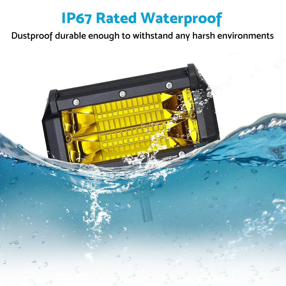 {{ 2x 5inch Flood LED Light Bar Offroad Work Driving Fog Lamp Yellow Cree Spread }} - Buy Car Parts Online at {{ Kaka Auto Parts }}.