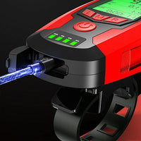 LED Bicycle Headlight with Horn and Speedometer USB-Rechargeable Front Bike Light Suitable For Bicycles