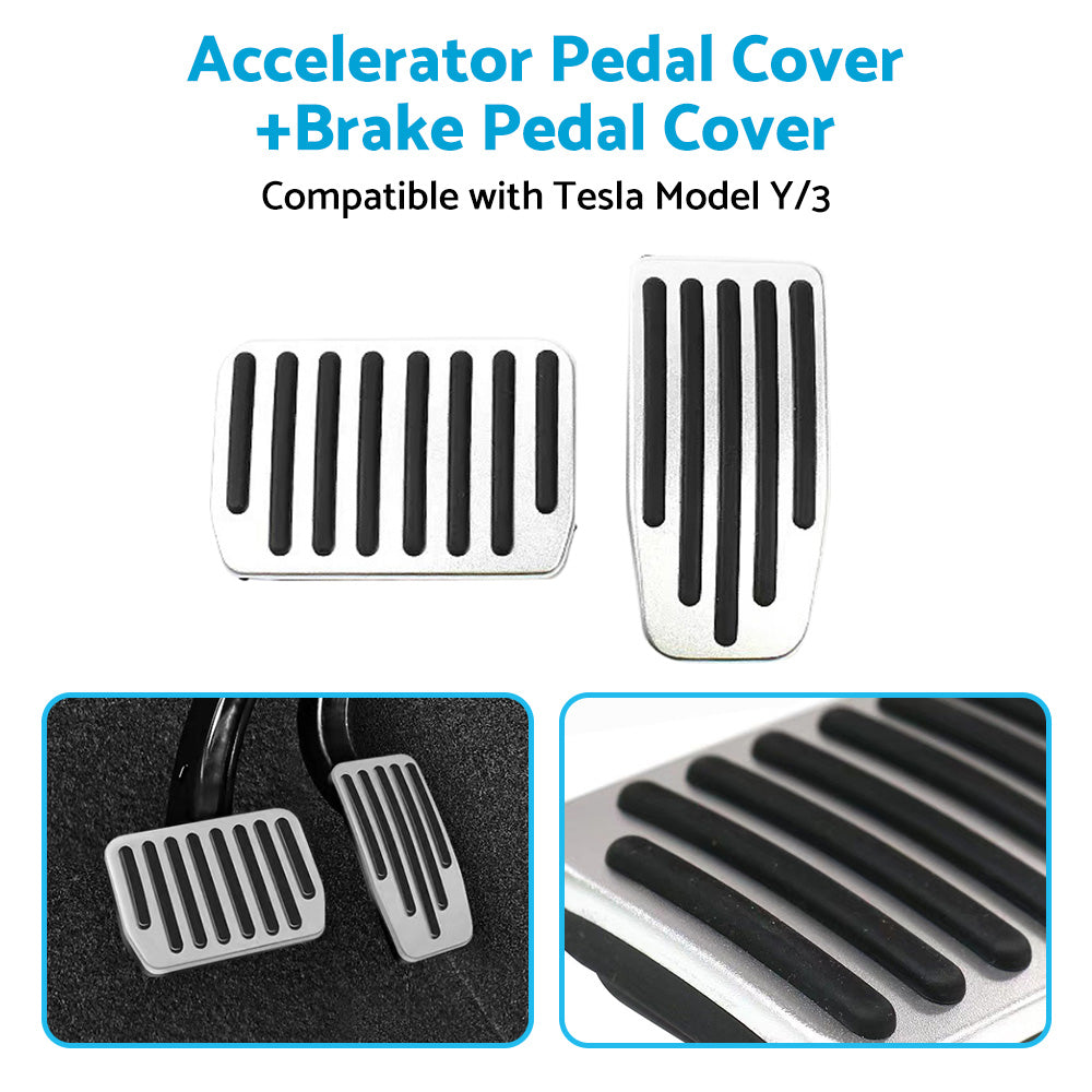 {{ Foot Pedals Aluminum Pads Cover Accessories Suitable for Tesla Model Y Model 3 }} - Buy Car Parts Online at {{ Kaka Auto Parts }}.