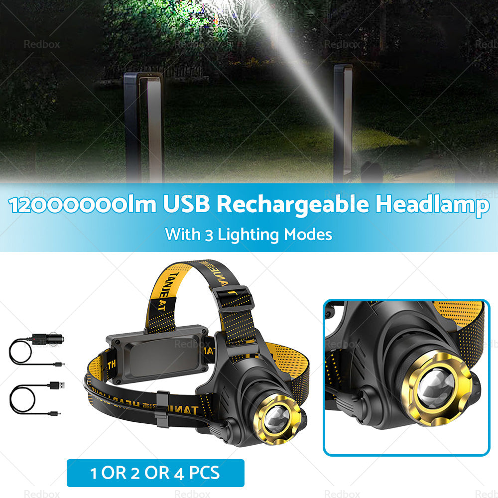 {{ 12000000lm USB Rechargeable Headlight Head Torch Lamp Flashlight LED Headlamp }} - Buy Car Parts Online at {{ Kaka Auto Parts }}.