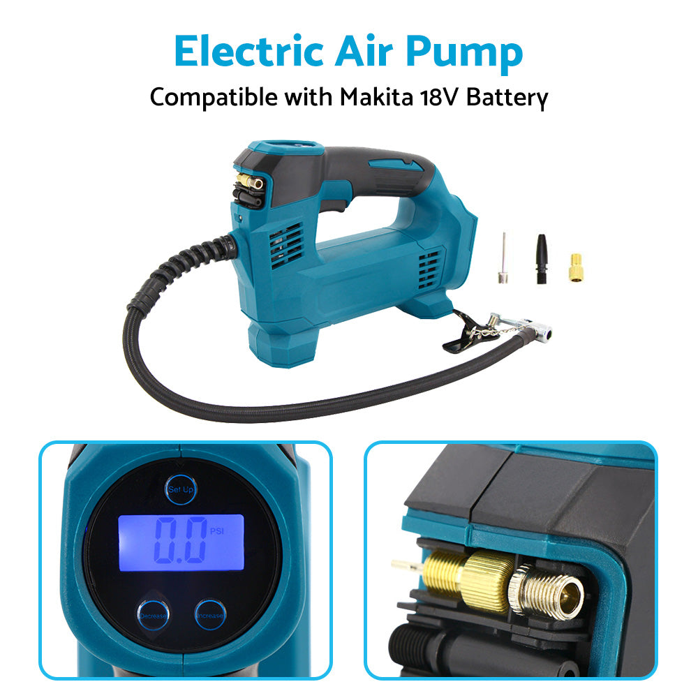 {{ Cordless Digital Tyre LED Inflator Pump Tool Suitable For Makita 18V Battery }} - Buy Car Parts Online at {{ Kaka Auto Parts }}.