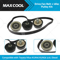 {{ Drive Fan Belt  Idler Pulley Kit Compatible with Hilux 3. 0L Diesel 1KD-FTV KUN16 KUN26 }} - Buy Car Parts Online at {{ Kaka Auto Parts }}.
