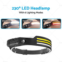 {{ 230º LED Headlamp Head Torch Headlight Rechargeable Super Bright }} - Buy Car Parts Online at {{ Kaka Auto Parts }}.
