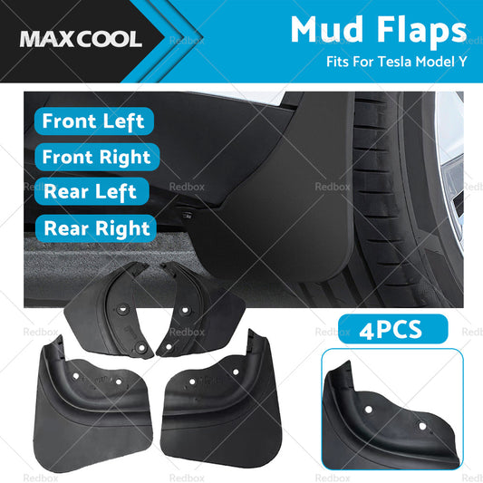 {{ 4Pcs FrontRear Mud Flaps Splash Guards Fender TPE Fits For Tesla Model Y }} - Buy Car Parts Online at {{ Kaka Auto Parts }}.