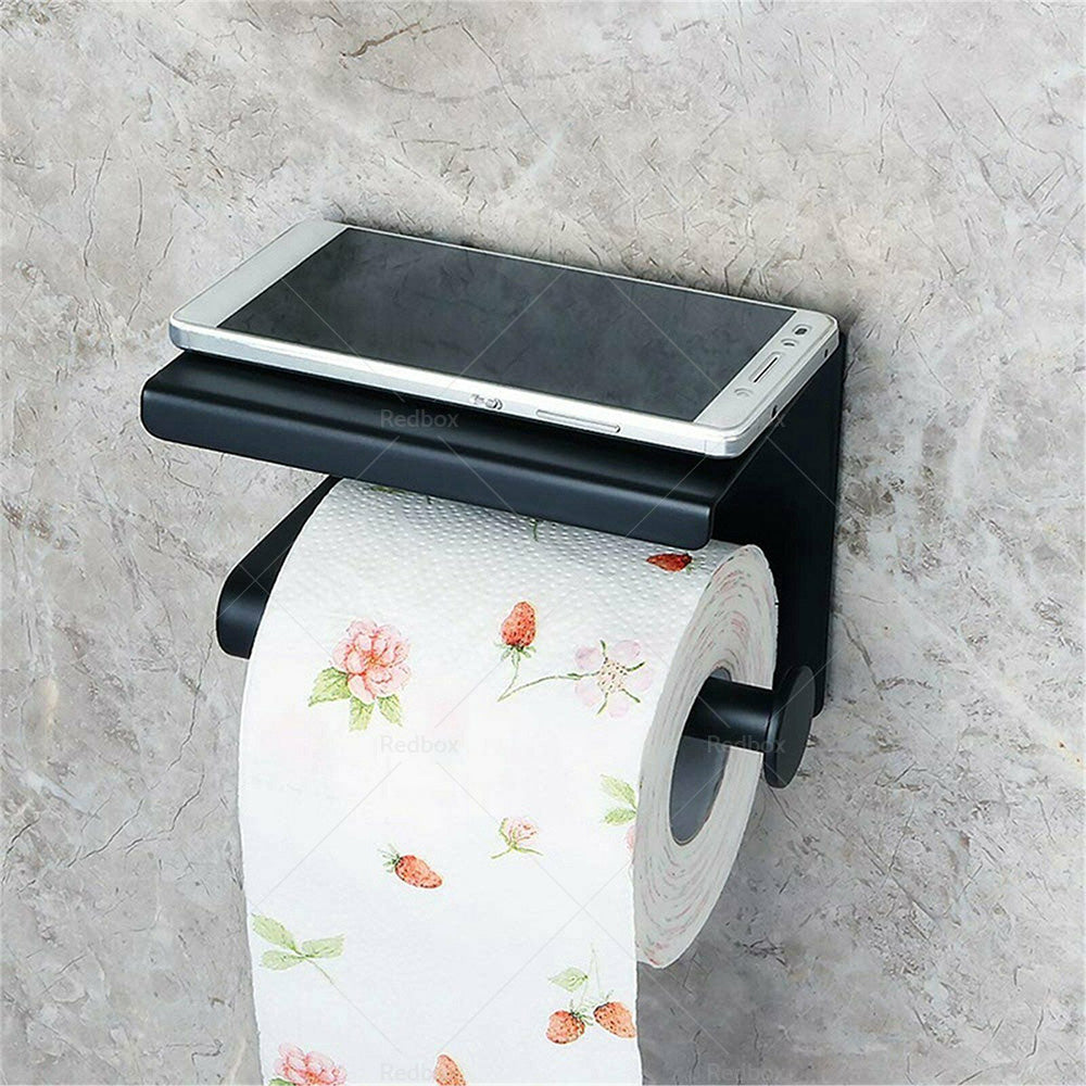{{ 2x Stainless Steel Paper Toilet Roll Holder Storage Hook + Phone Shelf Bathroom }} - Buy Car Parts Online at {{ Kaka Auto Parts }}.
