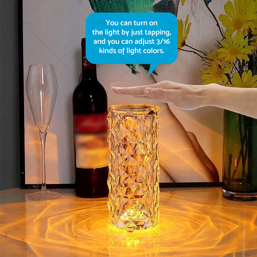 {{ Crystal Table Lamp Rose Diamond Touch Lamp with USB 3 or 16 Color Crystal LED Light }} - Buy Car Parts Online at {{ Kaka Auto Parts }}.