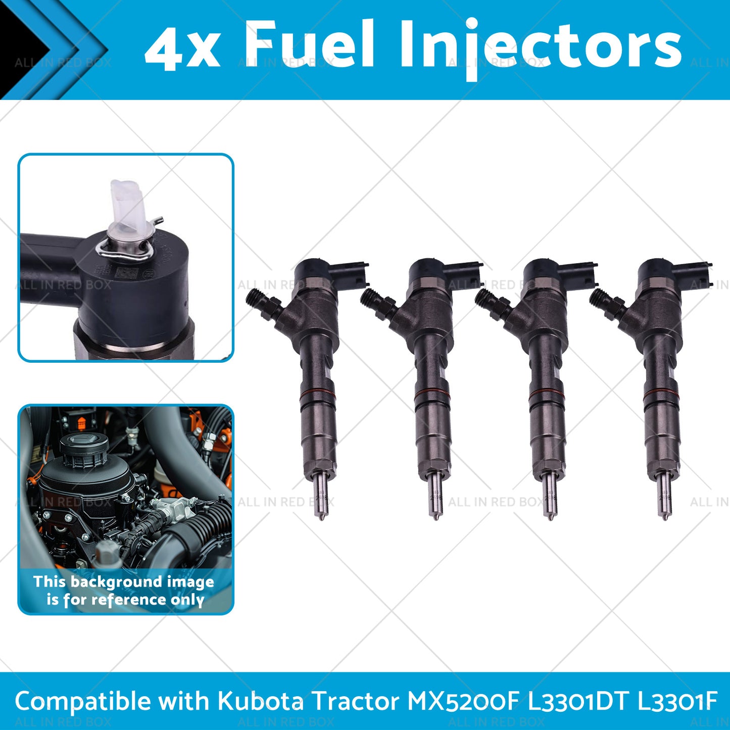 {{ 4x Fuel Injectors Suitable for Kubota Tractor MX5200F L3301DT L3301F 0445110775 }} - Buy Car Parts Online at {{ Kaka Auto Parts }}.
