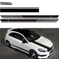 Car Side Body Sticker Vinyl Racing Stripe Decals 5x Long Hood & Roof Universal