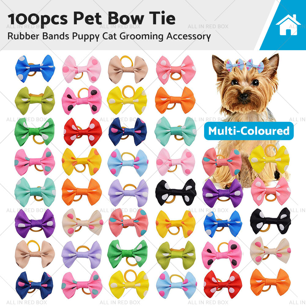 {{ Up To 100PCS Pet Small Dog Hair Bows Rubber Bands Puppy Cat Grooming Accessory }} - Buy Car Parts Online at {{ Kaka Auto Parts }}.