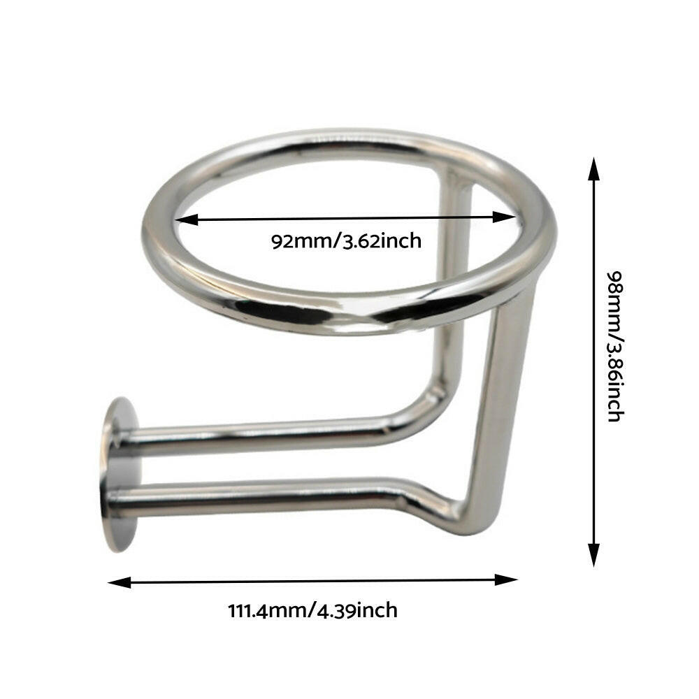 2x Marine Stainless Steel Drink Cup Holder Ring Suitable For Car Boat Yacht Truck RV