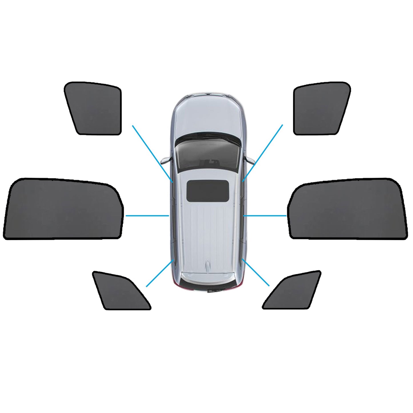 {{ Magnetic Mesh Sun Blind Shades Suitable for Audi Q7 SQ7 2015-2025 On Front/Rear }} - Buy Car Parts Online at {{ Kaka Auto Parts }}.