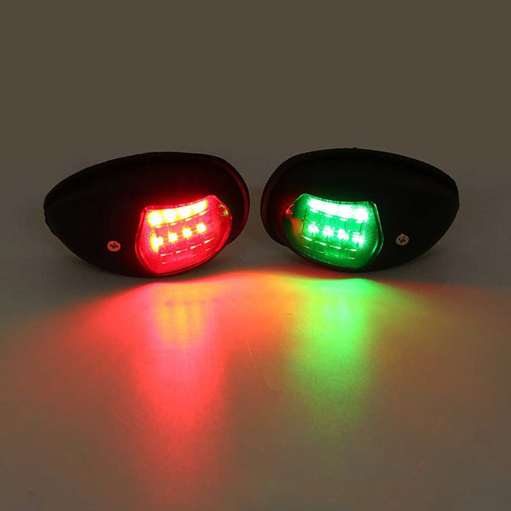 Pair Red  and  Green 8LED Navigation Lights Marine Bow Light Lamp for Boat Pontoon