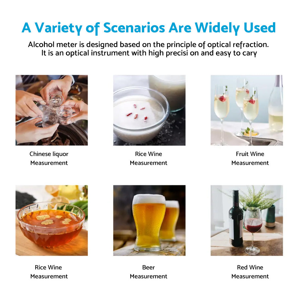 ATC Alcohol Refractometer Liquor Volume Percent Tester 0-80percent Measuring Range