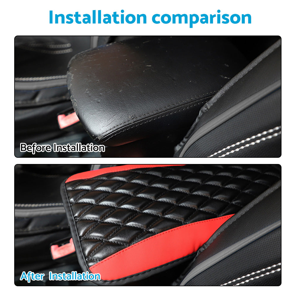 Universal Car Armrest Cushion Cover Suitable For Center Console Box PU Leather Pad Protector