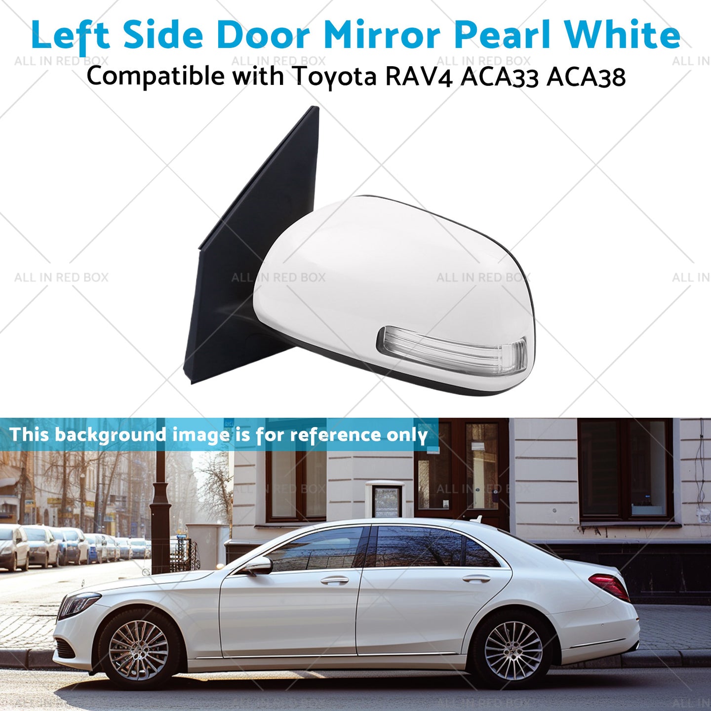 {{ Pearl White Mirror Left Side Door Suitable for Toyota RAV4 ACA33 ACA38 2008-2012 }} - Buy Car Parts Online at {{ Kaka Auto Parts }}.