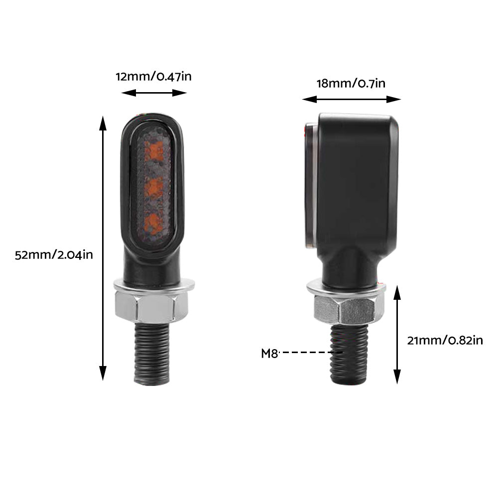 4x Motorcycle Indicator Turn Signal Blinkers Amber Mini LED Lights Suitable For All Motorcycles