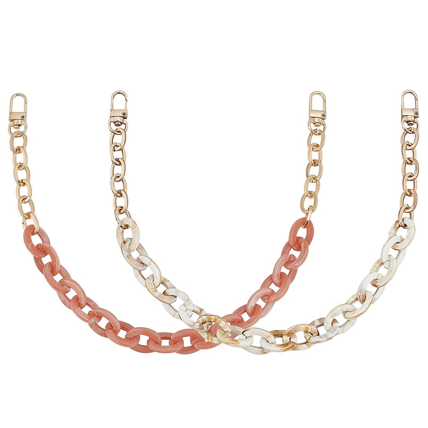 2PCS Resin Purse Chain Handle Acrylic Bag Strap Detachable Purse Clutches Handle