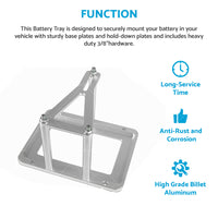 {{ Universal Aluminum Billet Battery Tray Hold Down Relocation Box Mount OEM 551181 }} - Buy Car Parts Online at {{ Kaka Auto Parts }}.