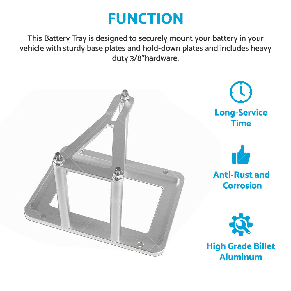{{ Universal Aluminum Billet Battery Tray Hold Down Relocation Box Mount OEM 551181 }} - Buy Car Parts Online at {{ Kaka Auto Parts }}.