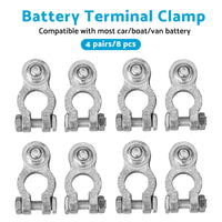 8PCS DC 12V-24V Car Battery Terminals Positive Negative Connectors Clamp Clip