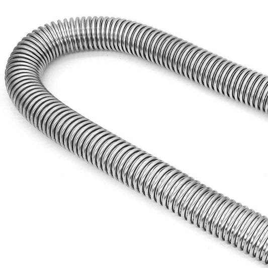 48inch Flexible Stainless Steel Radiator Hose Kit With Chrome Caps Suitable For Car Polished