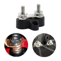 Heavy Duty Dual M6 Bus Bar Terminal Block Power Distribution Stud Black Suitable For Automotive Applications