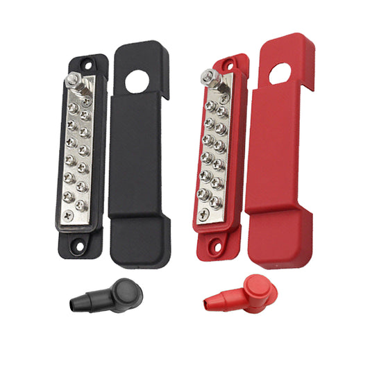 2x 12-Terminal Power Distribution Block Bus Bar Suitable For DC 48V 12P Wiring