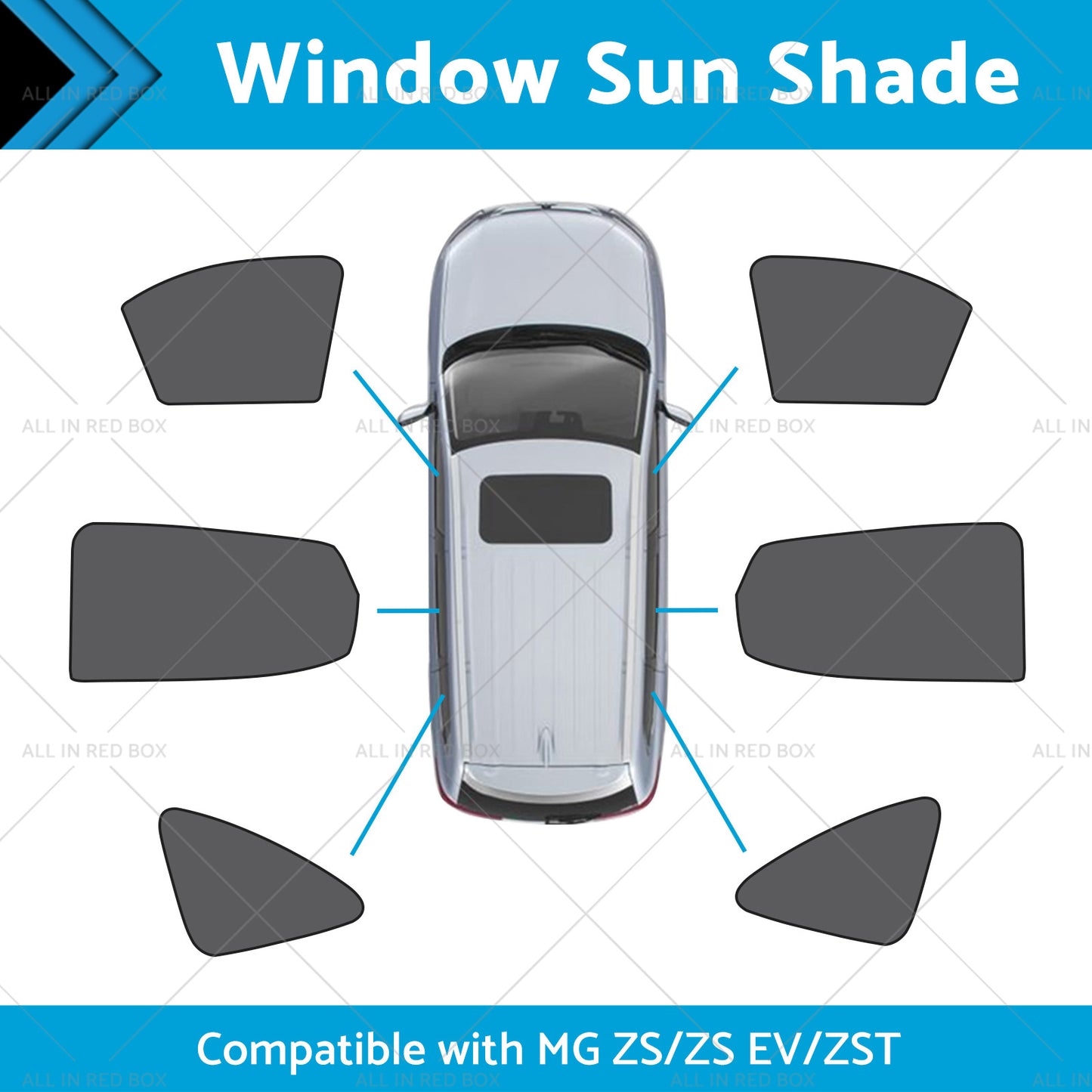 {{ Window Magnetic Mesh Sun Blind Shade Suitable for MG ZS ZST ZS EV 2018-23 }} - Buy Car Parts Online at {{ Kaka Auto Parts }}.
