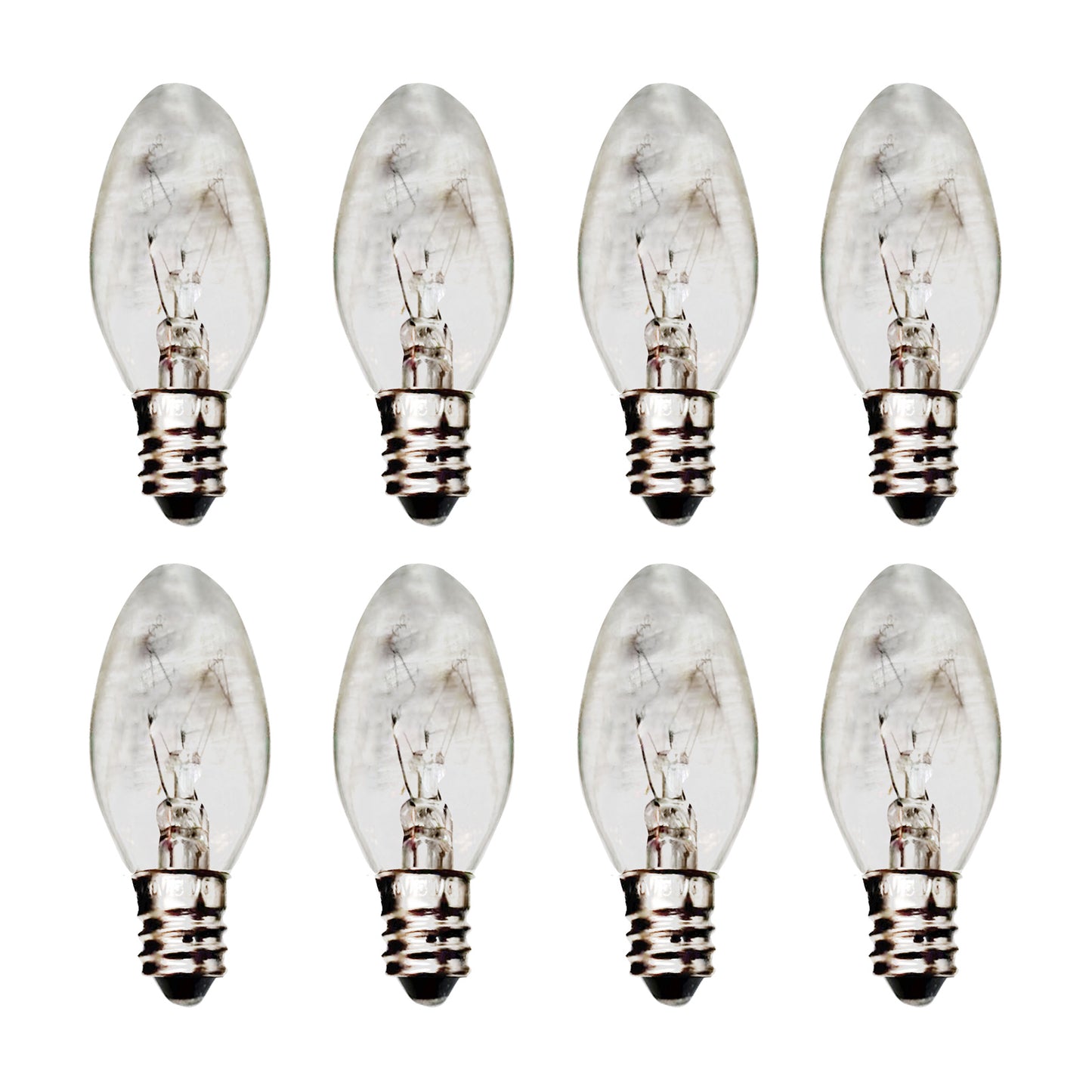 8x 7W/10W 240V E12/E14 Clear Bulbs Suitable For Night Light Replacement Warm Yellow Light