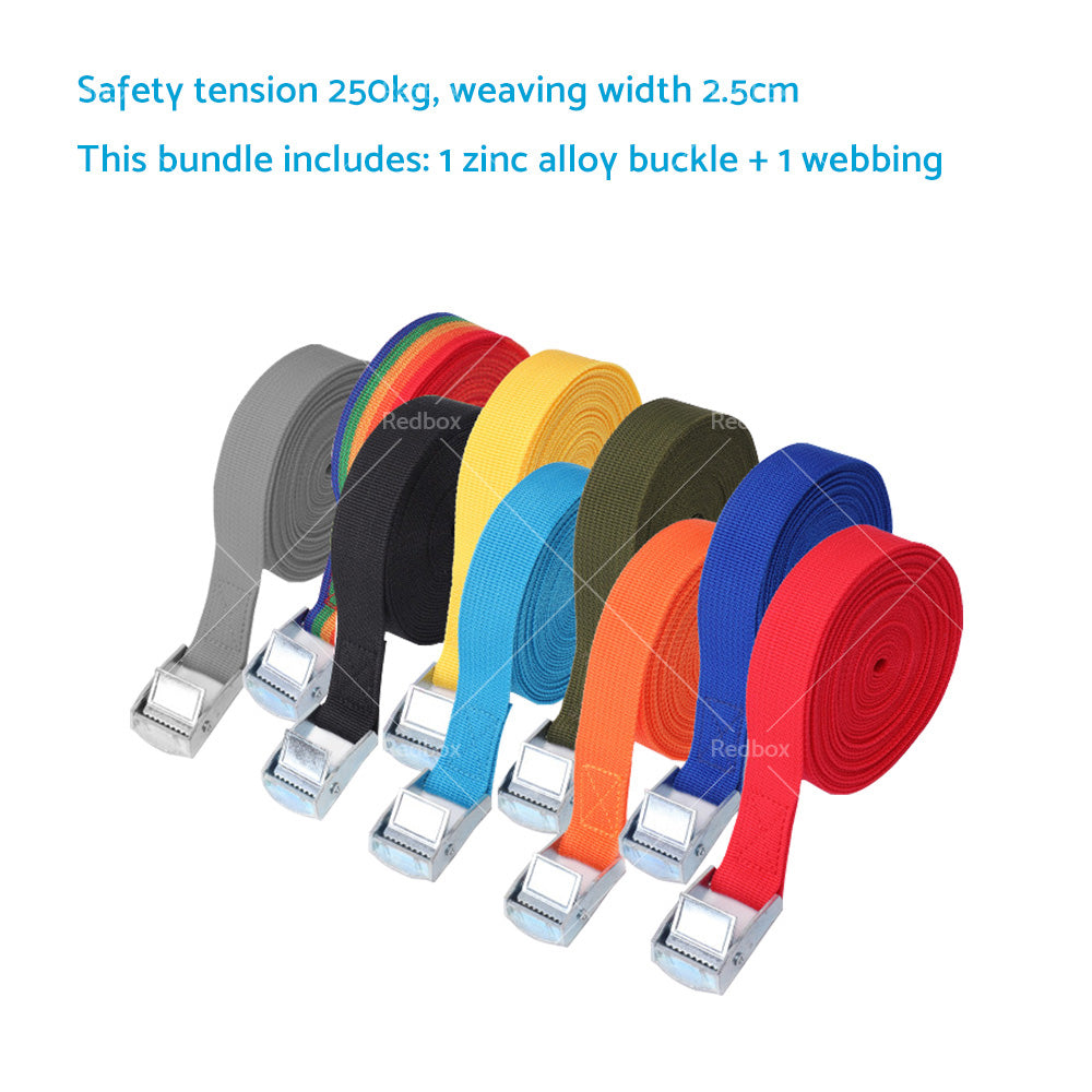 {{ 2/4pcs Metal Buckle Cam Tie Down Strap Heavy Lugga Cargo Ratchet Lashing Rope 2M }} - Buy Car Parts Online at {{ Kaka Auto Parts }}.