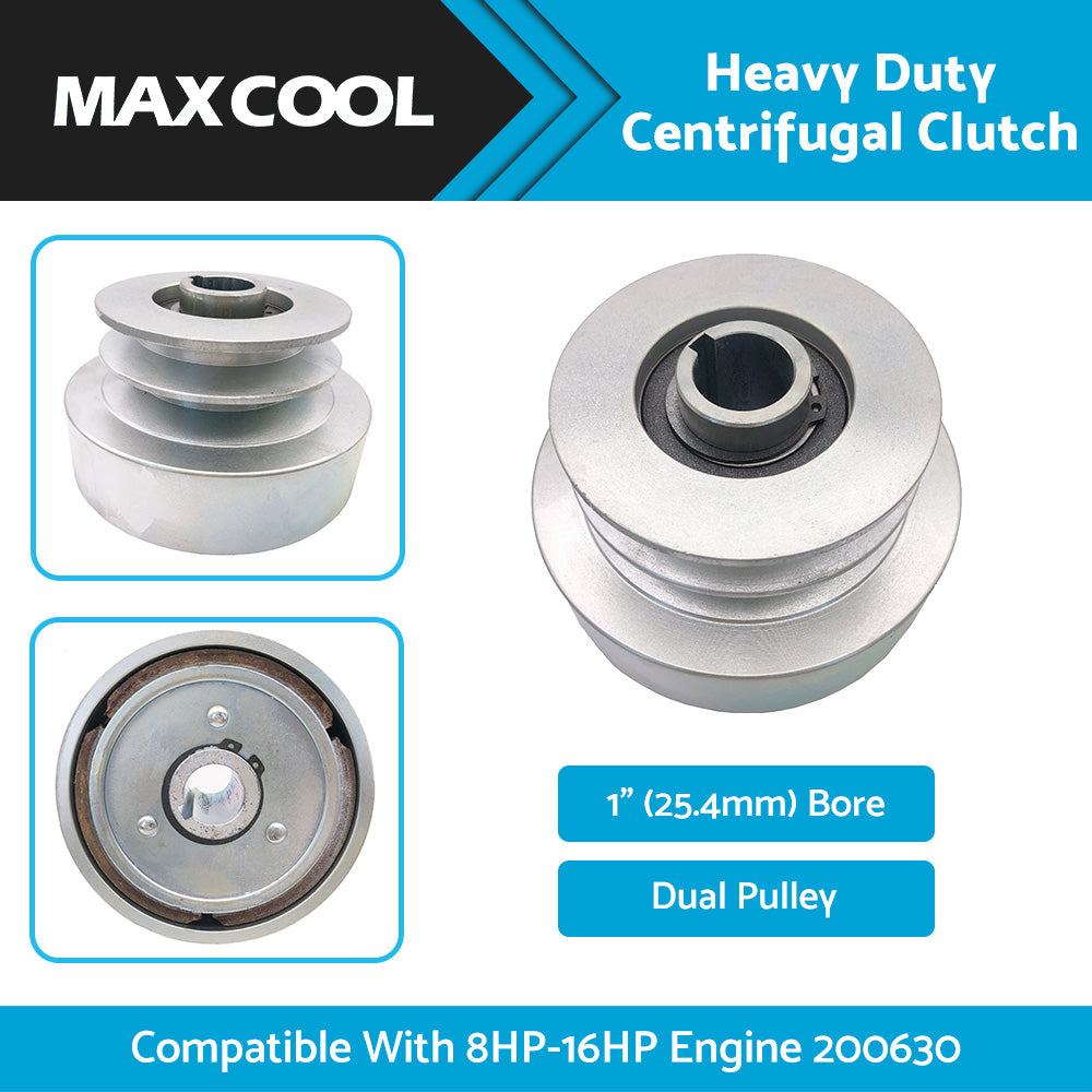 {{ Heavy Duty Centrifugal Clutch 25. 4mm 1inch Bore DUAL PULLEY 8HP-16HP Engine 200630 }} - Buy Car Parts Online at {{ Kaka Auto Parts }}.