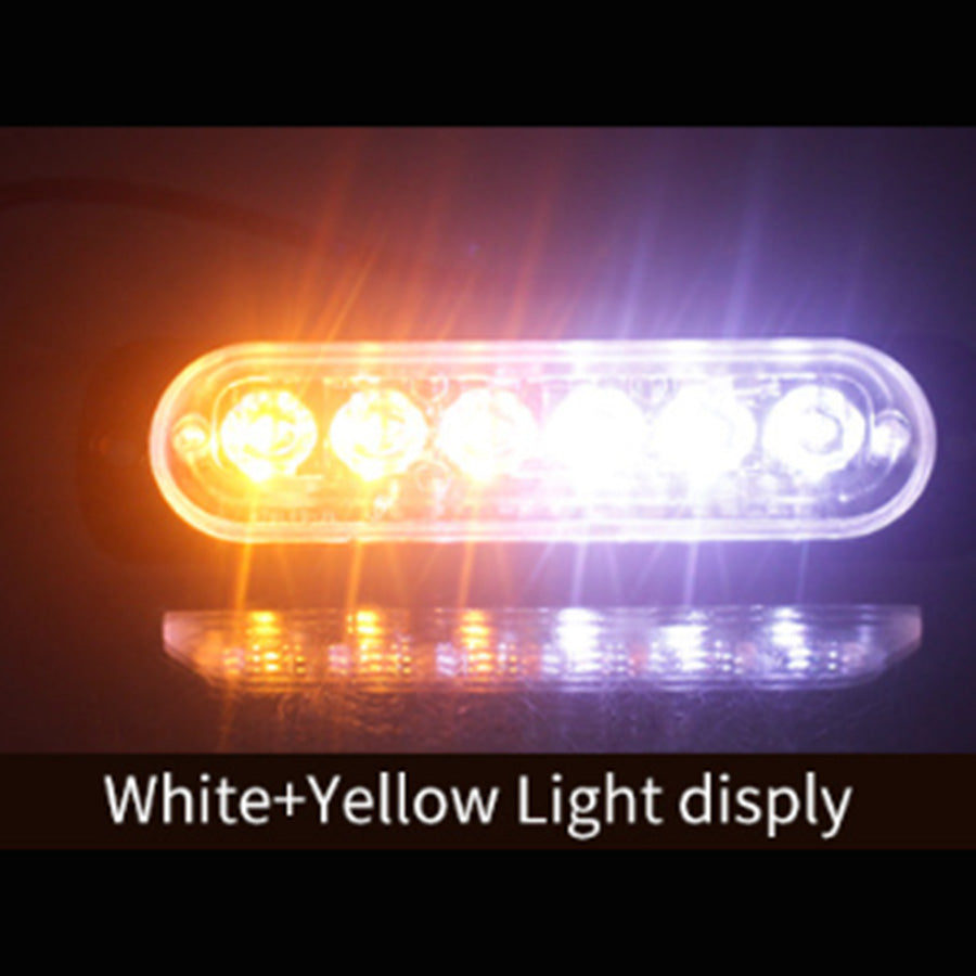 4x 6 LED Strobe Flash Light Emergency Warning Lamp Yellow Suitable For Car Truck