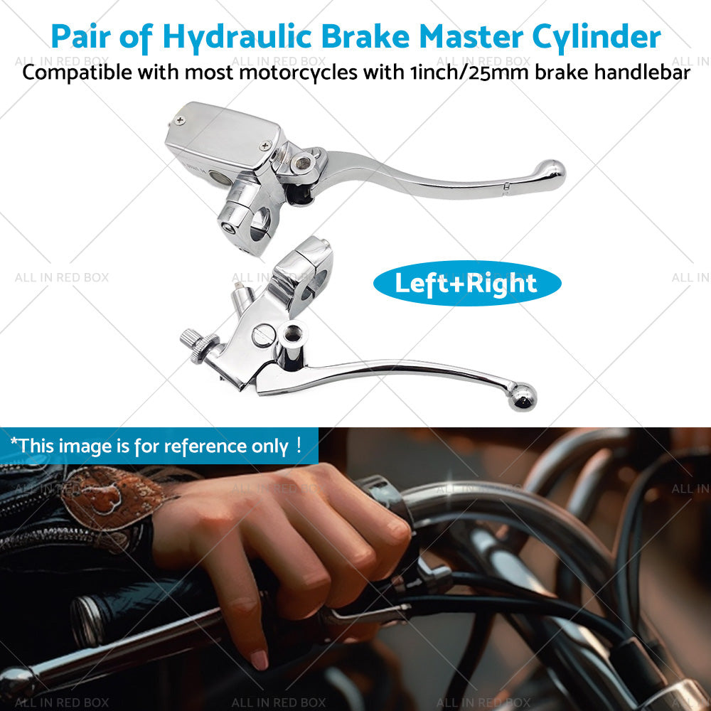 {{ 1inch Chrome Motorcycle Handlebar Hydraulic Brake Master Cylinder  and  Clutch Lever }} - Buy Car Parts Online at {{ Kaka Auto Parts }}.