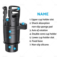 {{ 4in1 Adjustable Cup Holder Expander Adapter Base Tray Car Drink Bottle Holder }} - Buy Car Parts Online at {{ Kaka Auto Parts }}.
