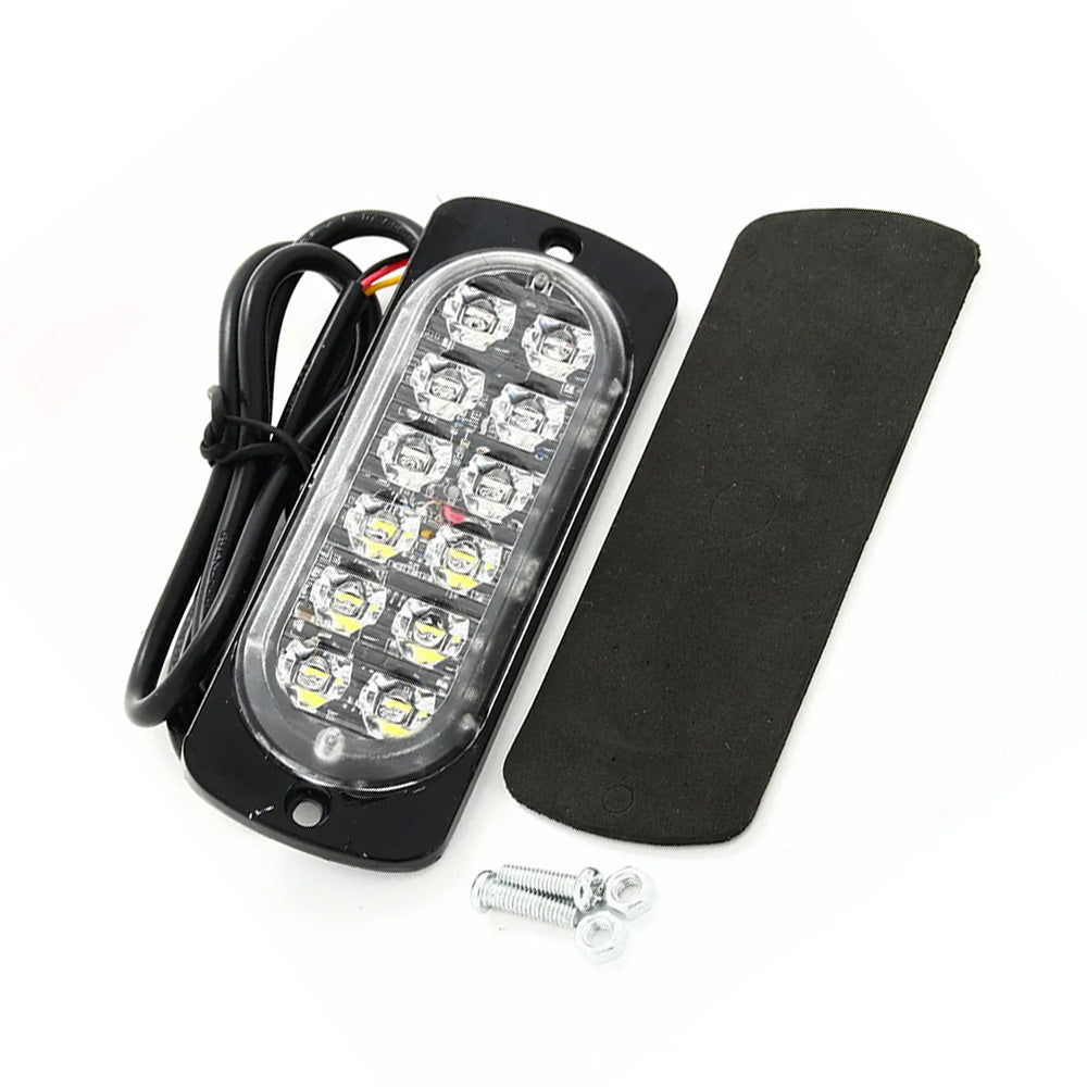 10x Amber & White LED Car Emergency Beacon Warning Strobe Lights Flashing Hazard
