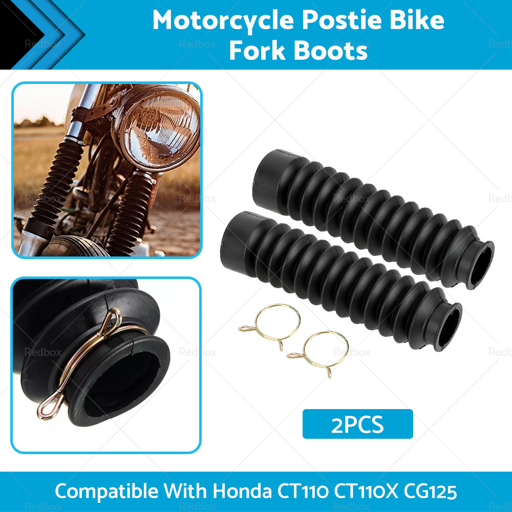 {{ 2PCS Postie Bike Fork Boots Boot Gaiter Suitable For Honda CT110 CT110X CG125 }} - Buy Car Parts Online at {{ Kaka Auto Parts }}.