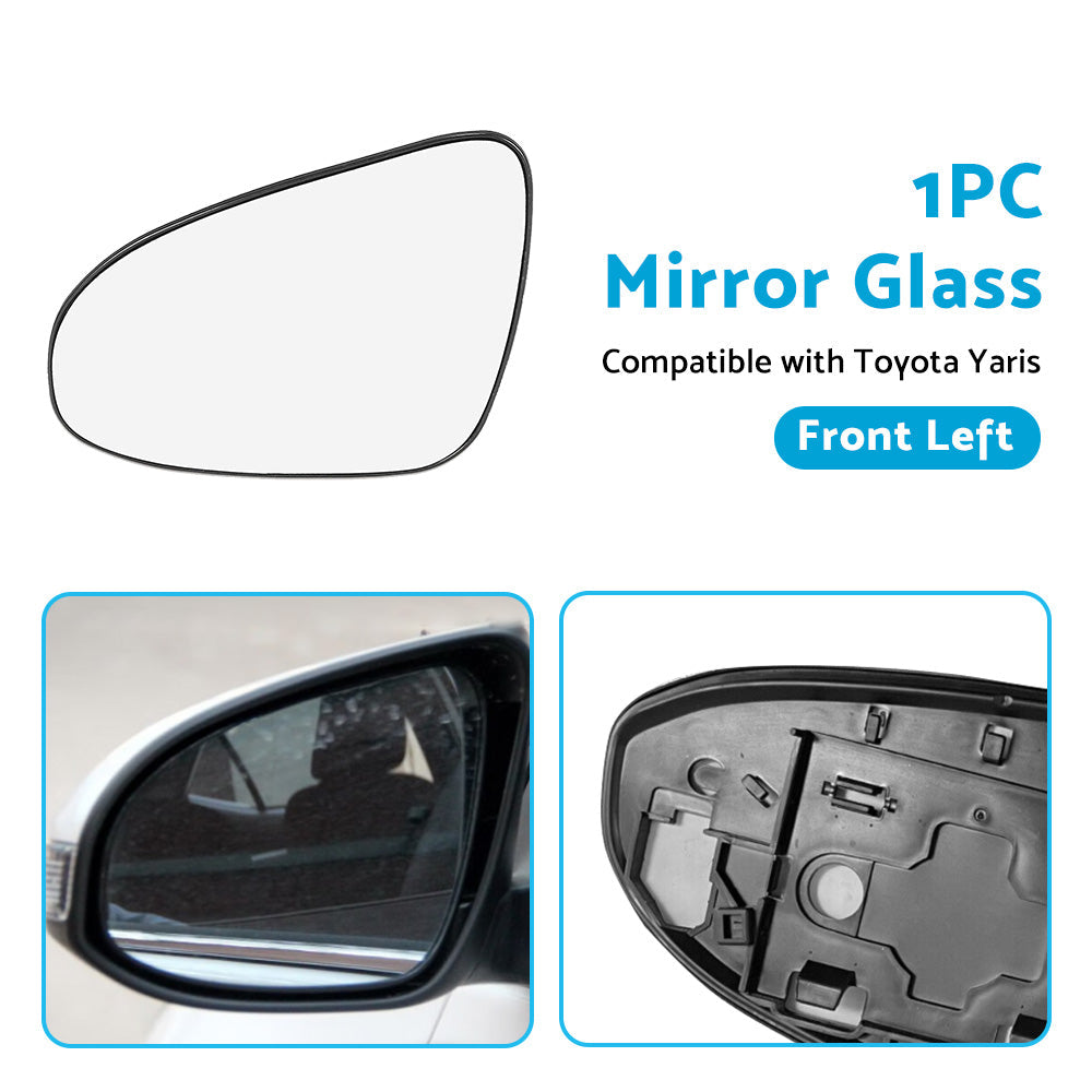 Left Side Mirror Glass with Back Plate Suitable For Toyota Yaris 2012-2017