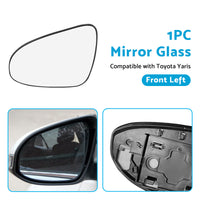 Left Side Mirror Glass with Back Plate Suitable For Toyota Yaris 2012-2017